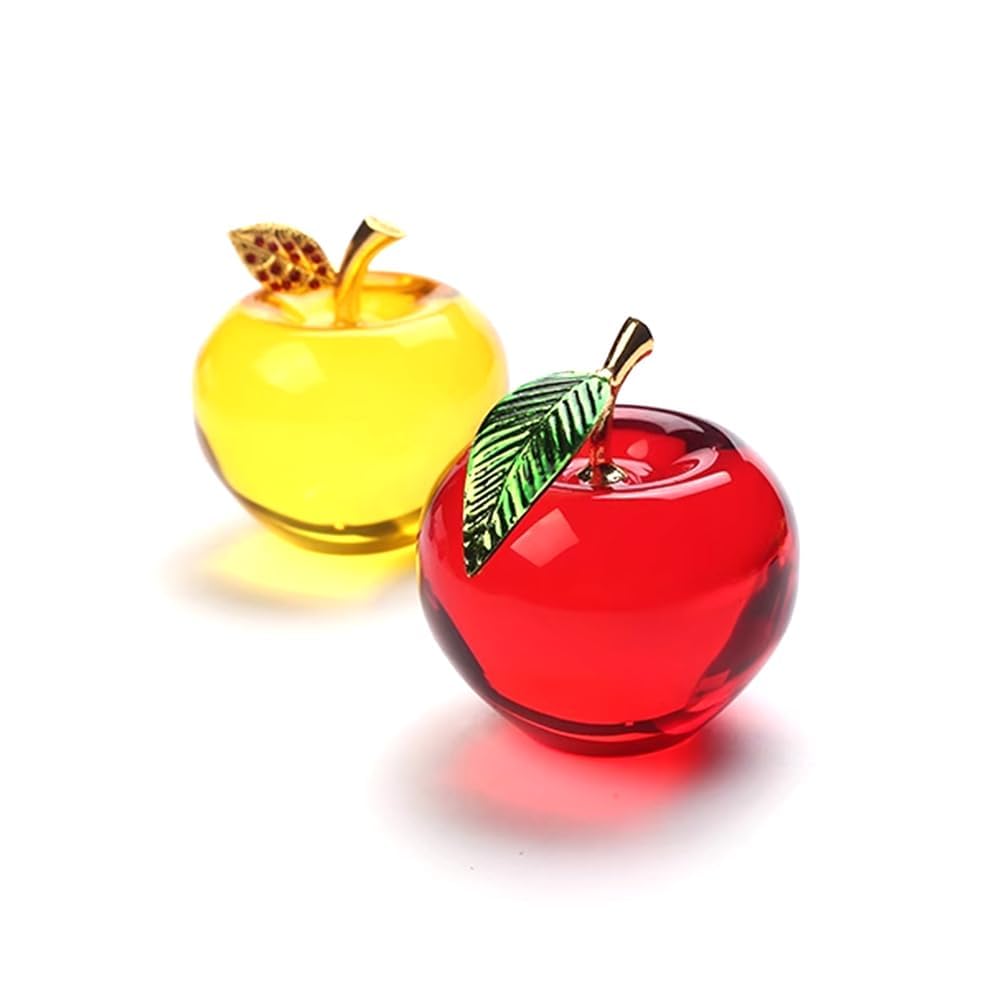 Catwo Transparent Feng Shui Apple Figurines Set of 2 Direct from Japan
