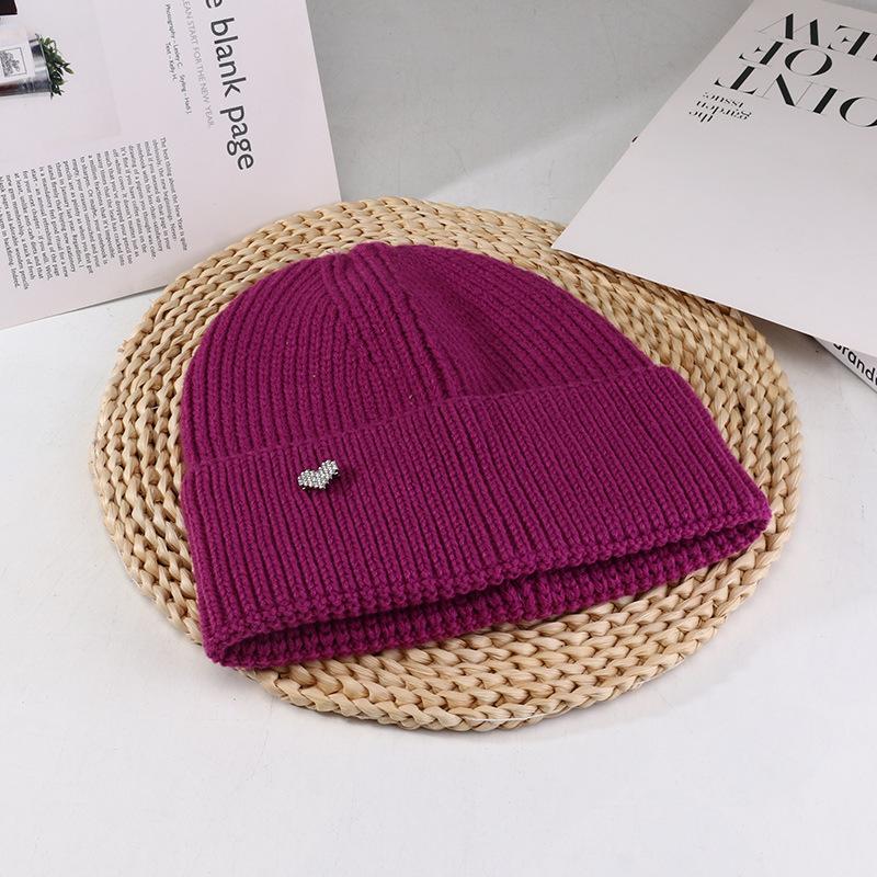 

Женские шапки на осень и зиму, большой окружности головы, теплая вязаная шапка, корейский стиль, универсальная защита ушей, холодная шапка, парная любовь, шерстяная шапка M（56-58cm）