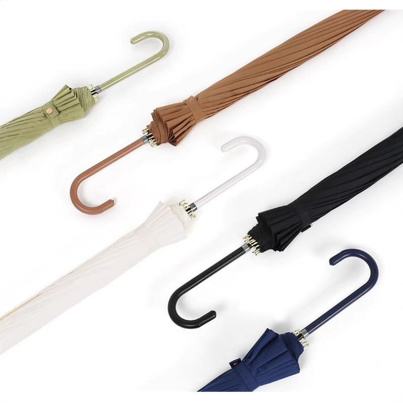 Small fresh simple fashion creative foreskin 16 bone straight rod men's and women's umbrella automatic long handle umbrella plus printing umbrella