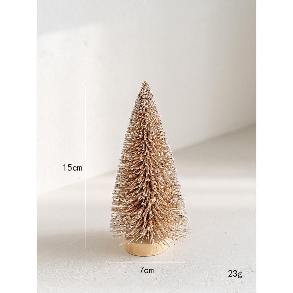

3 Size Mini Christmas Tree Bottle Brush Trees Small Pine Tree with Wooden Bases for Xmas Holiday Party Home Tabletop Tree Decor