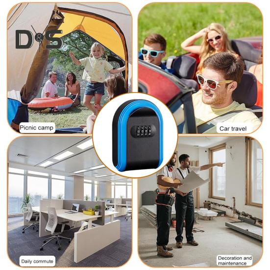 Lacăt cu combinație Cutie de chei Acasa Birou Garaj Apartament Intrare Suport pe perete Capacitate mare 4 cifre Cod resetat Cutie pentru chei de casă