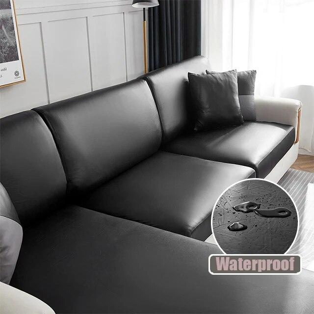

Водонепроницаемый кожаный чехол для дивана из искусственной кожи для гостиной, эластичный чехол, защита мебели, 15 однотонных чехлов для дивана Back Cushion Cover