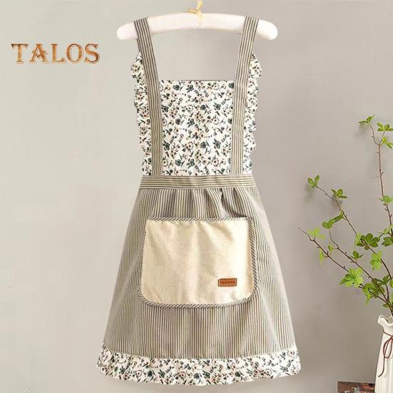 Avental de princesa elegante, resistente a manchas, com alças ajustáveis e bolsos, respirável, para cozinha e jardinagem, para mulheres