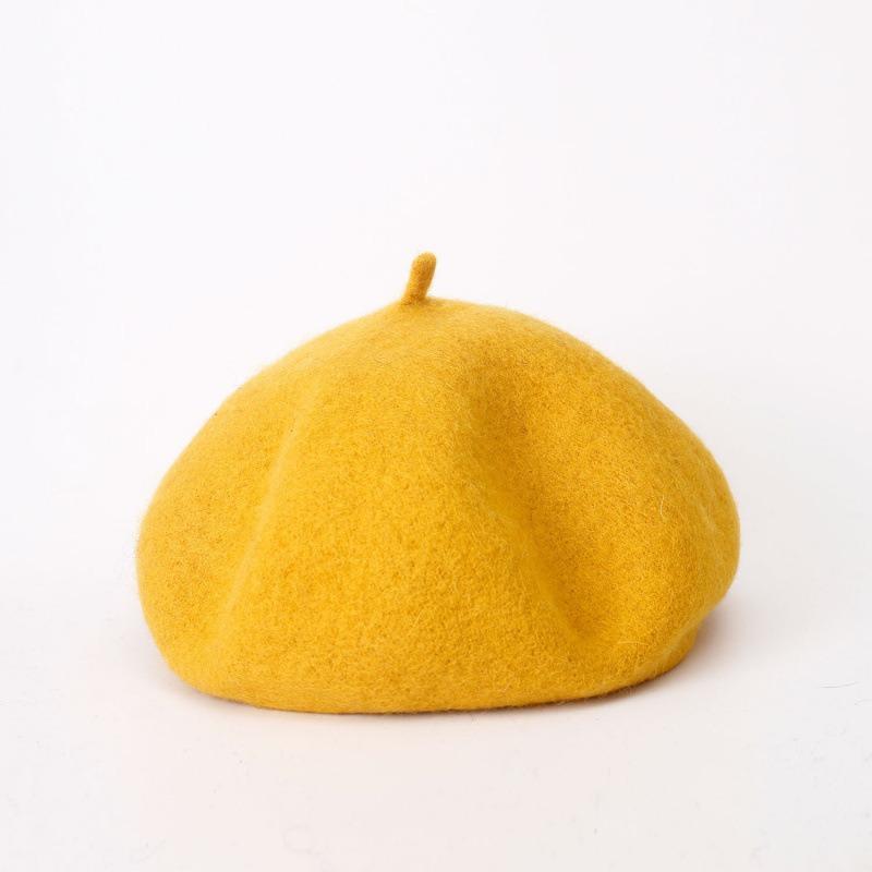 Beret Autumn Winter Lady Pumpkin Bud Hat Casual Wool Warm Hat