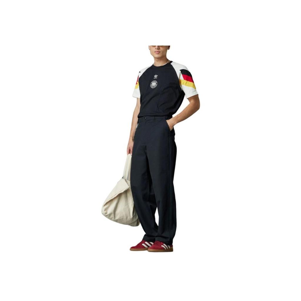 Adidas Originals Germany Euro Cup Comfort Jersey with Round Neck and Short Sleeves Men Tops Black IY7052