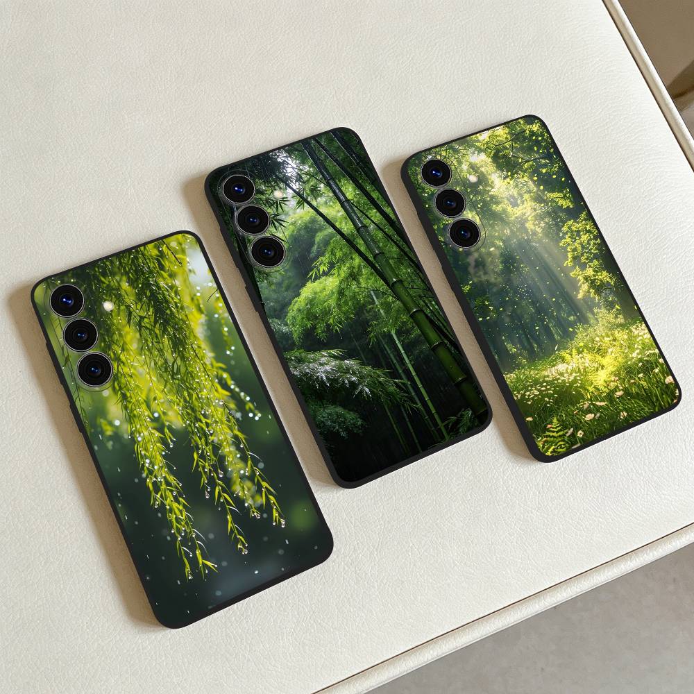 Spring green scenery For Samsung S25,S24,S21,S22,S23,S30,Ultra,S20,Plus,Fe,Lite,Note,10,9,5G Black Cover