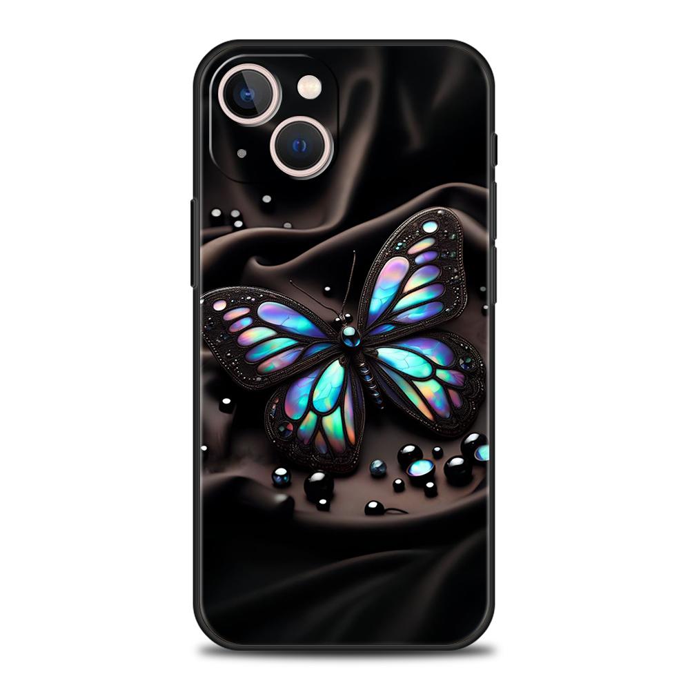 Luxury Butterfly Glitter Clear Phone Case for iPhone 16 15 14 13 12 Pro Max 11 Pro Max 7 8 Plus XS XR Shockproof Silicone Shell