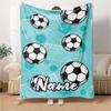 Custom Name Soccer Theme Printed Blanket - Perfect for Couch, Bed, Travel & Outdoor Use | Machine Washable, Cozy & Durable.
