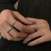 925 Sterling Silber Schlosskettenringe für Damen Herren Einfacher Verstellbarer Ring Schmuck Geschenk