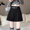 2024 A/W High Waist Woolen Pleated Wide-Leg Shorts - Casual, Versatile, Simple A-Line Design