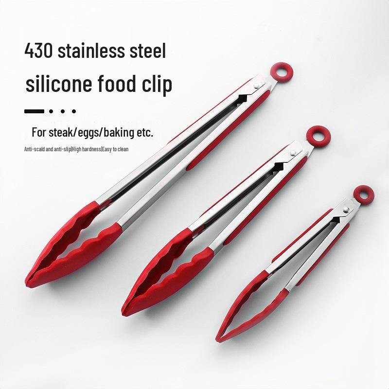 Stainless Steel Anti-Scalding BBQ and Bread Tongs