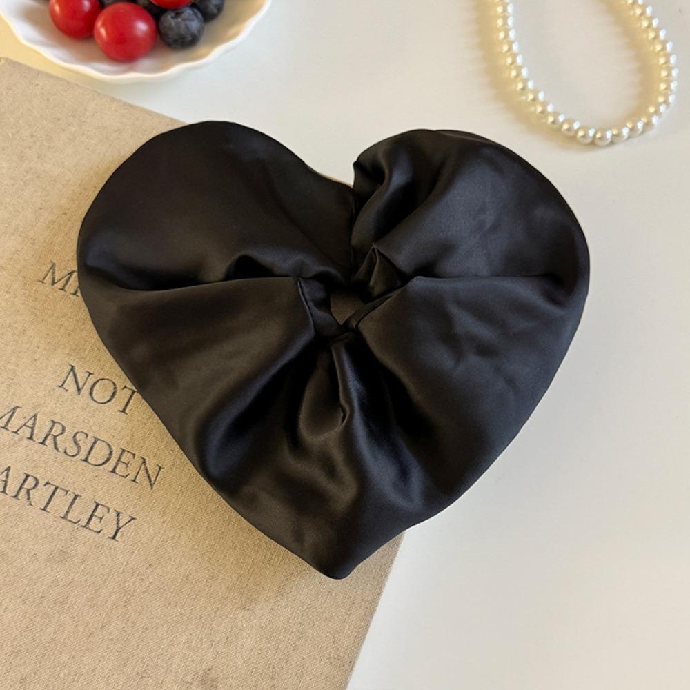 Love Large Satin Hair Scrunchies Heart Shape Ponytail Elastic Rubber Band  Ladies