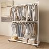Single-Layer Clothes and Hat Rack for Bedroom or Balcony - Floor-Standing Design