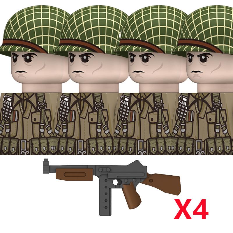 WW2 US 101st Airborne Division Military Soldeirs Building Blocks Air Force Army Infantry Bazuca Weapons Accessories Bricks Toys
