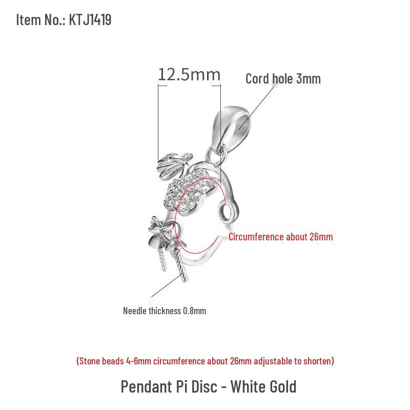 

Sterling Silver Cherry Pendant with Jade Gourd Safety Clasp 925 Silver