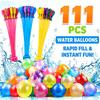 111Pcs Quick Tie Water Splash Balloons Summer Outdoor Combat Prop Rapid Fill Self Sealing Pool Beach Party Backyard Fun Favor