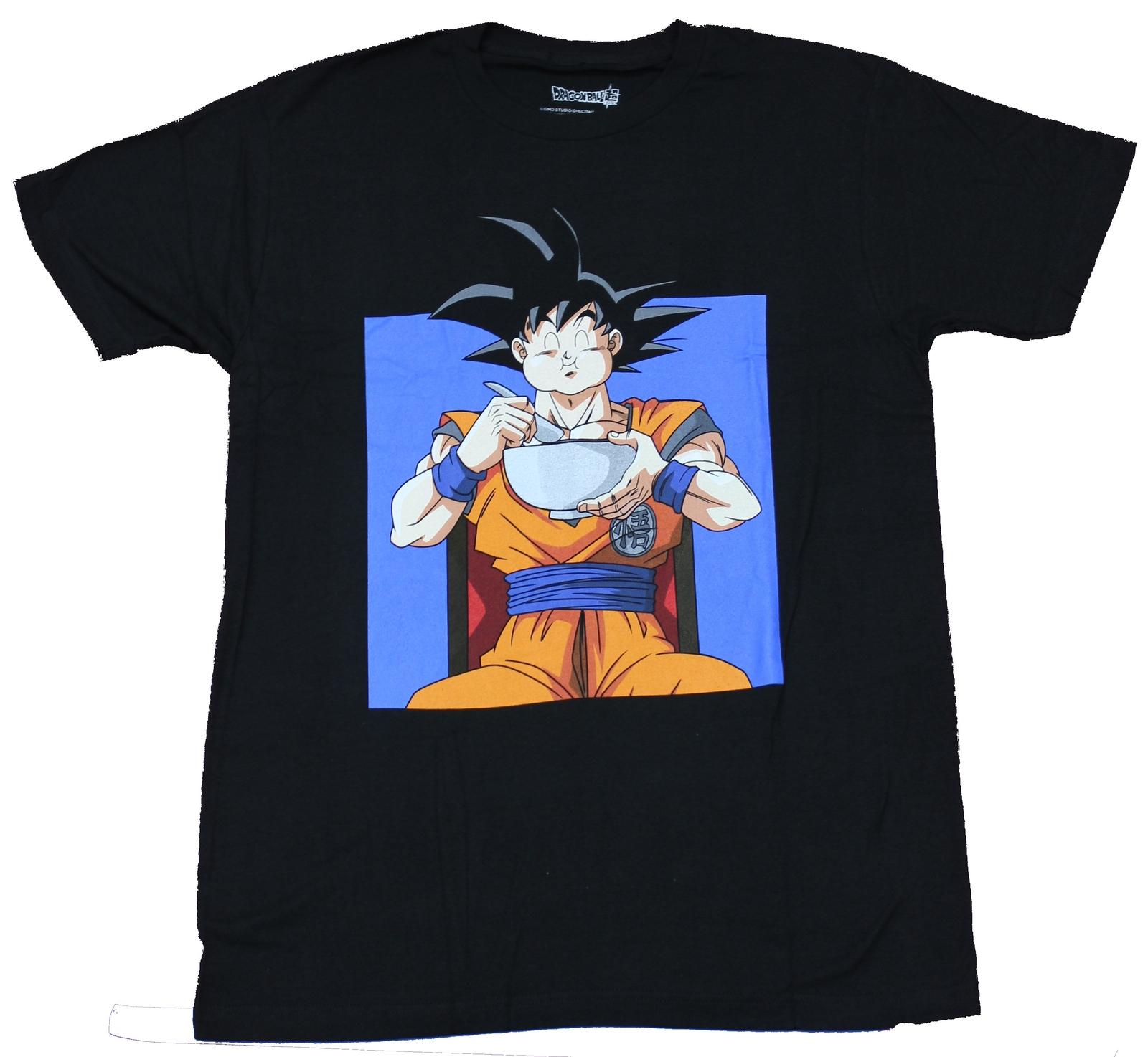 Dragon Ball Z Adult New T-Shirt - Full Colored Goku Enjoying Ramen S