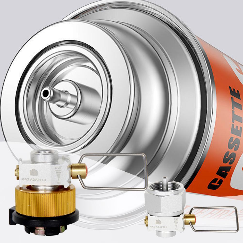 Gas Saver Plus Gas Burner Adapter Camping Gas Adaptor Valve Aluminum Alloy Convertor Shifter Refill Flat Tank Conversion Adapter