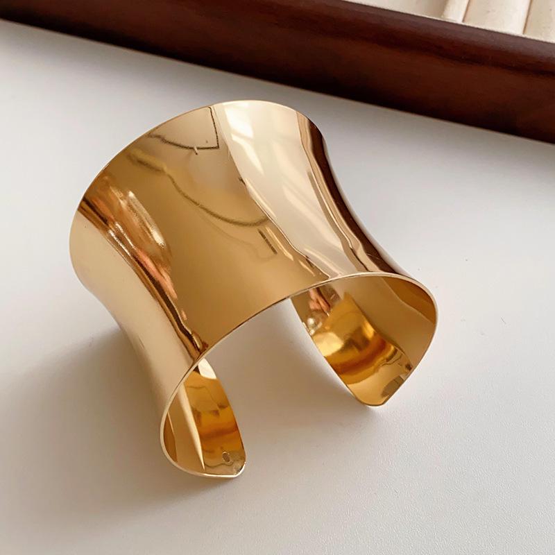 Minimalist Double-Layer Hollow Armlet: European & American Style, Exaggerated & Fashionable High-End Bracelet