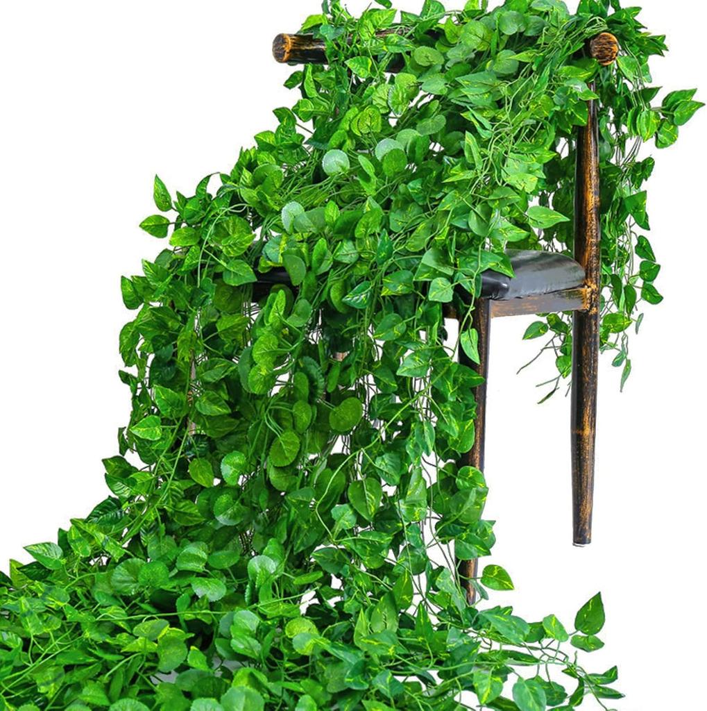 Konstgjord Grön Murgröna Blad Rotting Klätterväxt Blad Vinstock Hängande Girland DIY Falska Blommor Växter för Trädgård Bröllopsfest Heminredning