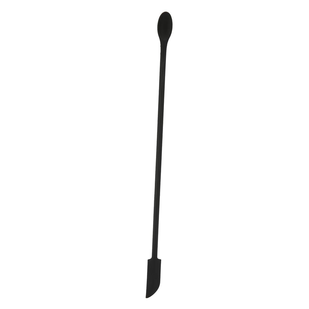 Makeup Spatula Tool Double Side Silicone Mini Lengthened Slim Jam Spatula (Black)