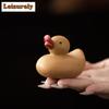 Lila Ton Kleines Gelbes Entchen Tee Haustier Vintage Glücksmodell Tee Figur Spielzeug Tee Statue Ornamente Kann Aufgezogen Werden Sammlung