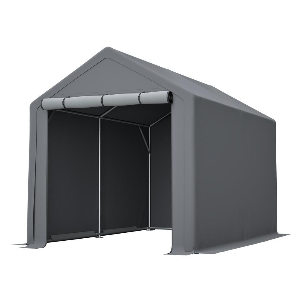 Multifunctional Equipment House Dark Grey Bicycle Garage, Garden House, Tool Tent, Storage Tent – 296x190x200cm