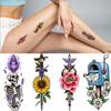 28pcs Temporary Tattoo Waterproof Long-lasting Body Stickers Battle Axe Tattoo Hot Air Balloon Illustration For Men Shoulders