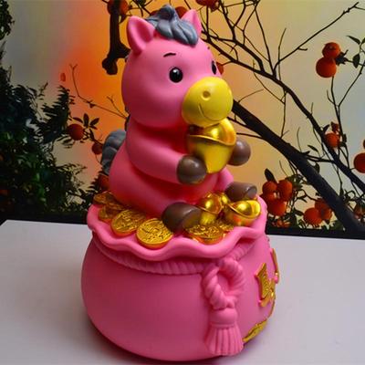 Werde bald reich 29CM Pferde-Sparschwein - Kreatives Frühlingsfest-Geschenk für Kinder und Geschäftsaktivitäten