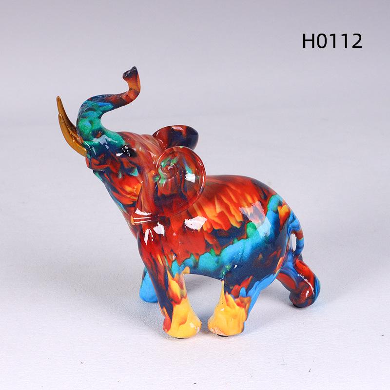 

Long-Nosed Elephant Resin Ornament for Home and Desk Decor