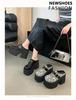 11cm Super High Heels Slippers Women Platform Shoes New Chinese Style Baotou Sandals Plus Size 35-42 Womens Shoes