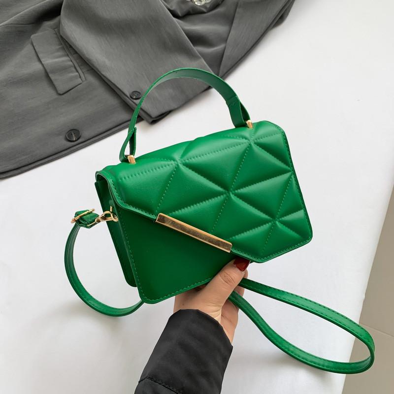 

Elegant Modern Crossbody Handbag For Women Stylish Solid Color Purse In Various Colors зелений