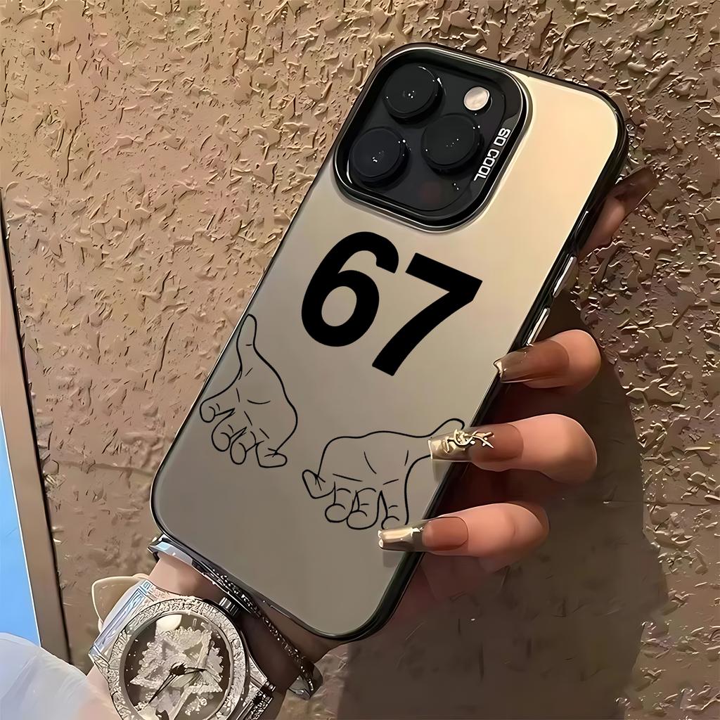 Luxury Six Seven 67 Phone Case For iPhone 16 15Case iPhone 13 12 14 11 Pro Max 16 Plus 16E 17Air Silicone Shockproof Cover