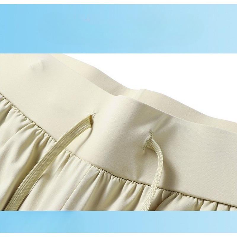 Ice Silk Sun Protection Pants for Women Summer Loose Straight Wide Leg Breathable Cooling Trousers