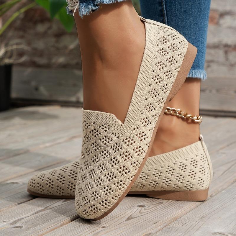 Nové dámské boty na nízkém podpatku ve velkých velikostech, perforované, prodyšné, s plochou a měkkou podrážkou, ležérní boty
