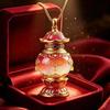 Ethnic Auspicious Gourd Statue Imitation Jade Pendant Necklace Vintage Jewelry For Women Traditional Outfit Accessory Gift