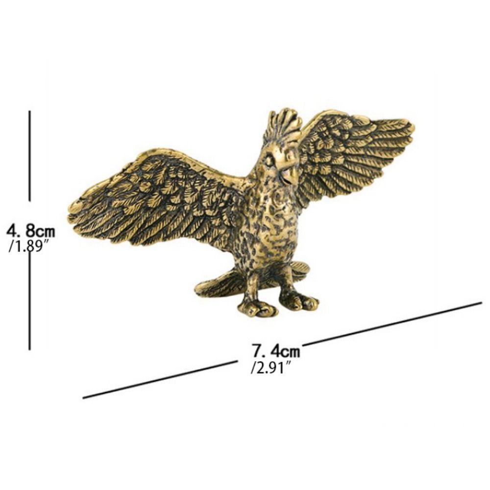 Animal Shape Brass Parrot Ornament Mini Bird Miniatures Parrot Small Statue  Accessories Gifts