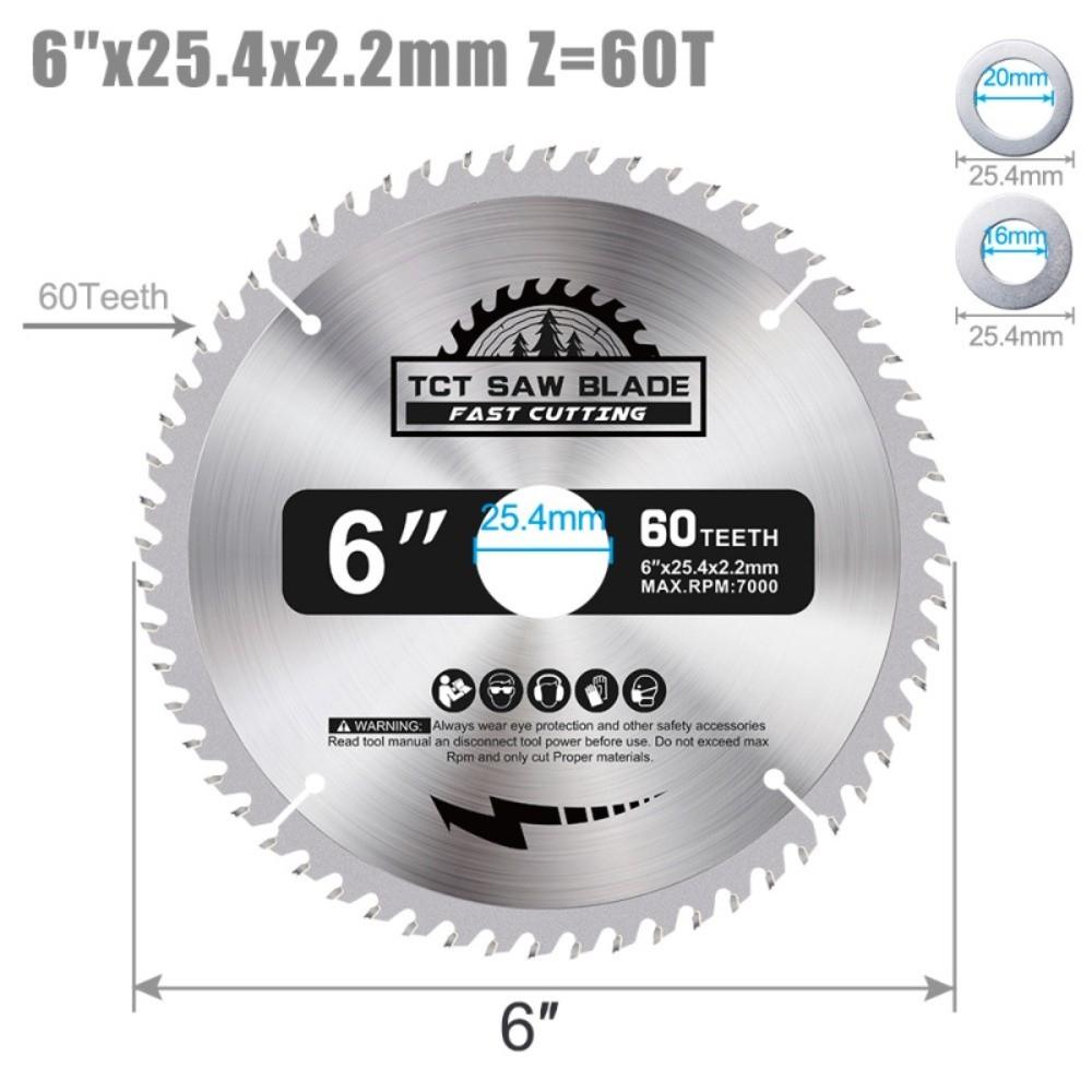 60 Teeth / 60-Tooth Circular Saw Blade 25.4mm Arbor Carbide Saw Blade Cutting Disc  Plastic Cutting