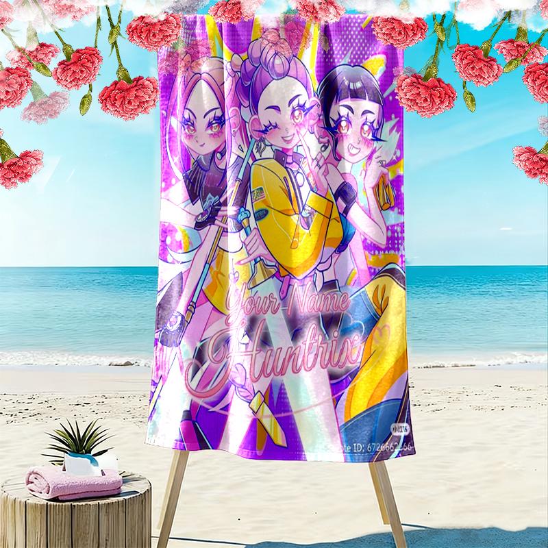 Custom NameSuperheroines Beach Towel Soft Microfiber Summer Towel Quick Dry Absorbent Towel for Beach Swimming Pool Travel