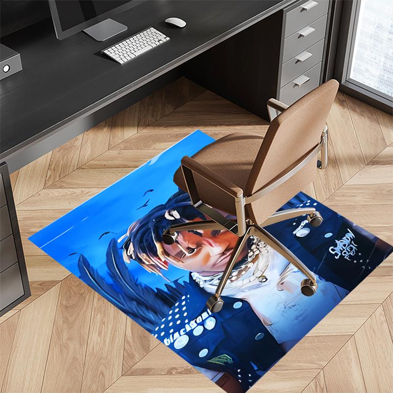 1pc Juice WRLD Print Area Rug - Soft, Washable Non-Slip Indoor Mat for Office Chairs, Living Room, Home Office Decorative Rug