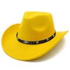 European and American Style Men and Women Couples Western Cowboy Hat Woolen Wide Brim Party Performance Hat Black Rivet Decorative Top Hat
