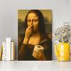 Mona Lisa Funny Toilet Canvas Print Poster Vintage Abstract Art Figure Painting Wash Room Toilet Hallway Wall Art Home Decor