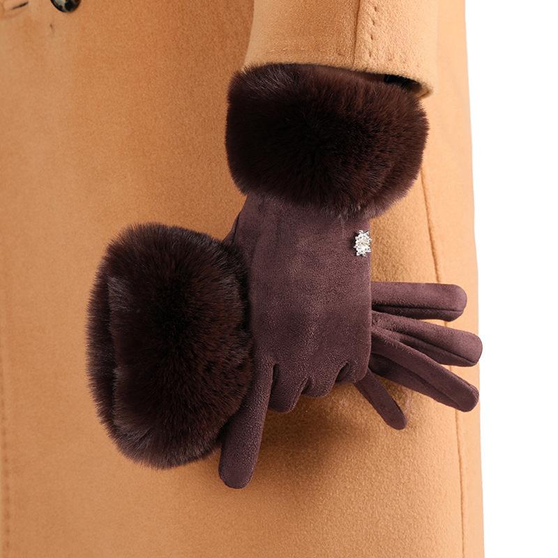 Gloves For Women In Autumn And Winter  Thickened With Velvet For Warmth