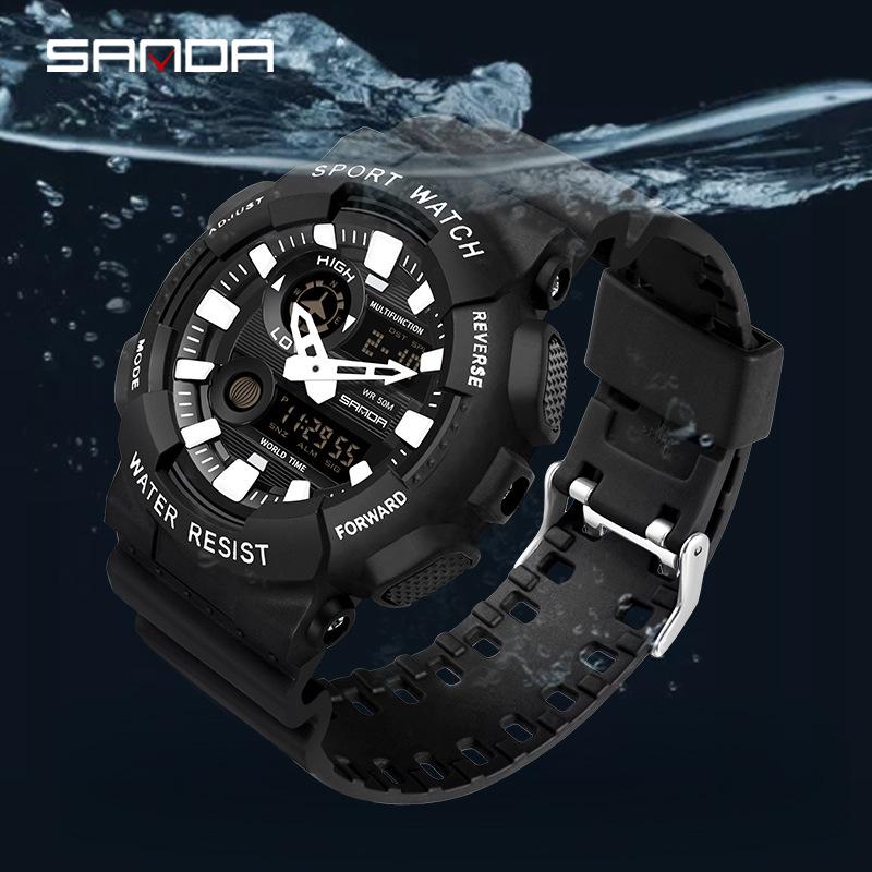 Sanda Multi-functional Waterproof Sports Watch for Men, Women & Students - Popular Electronic Watch