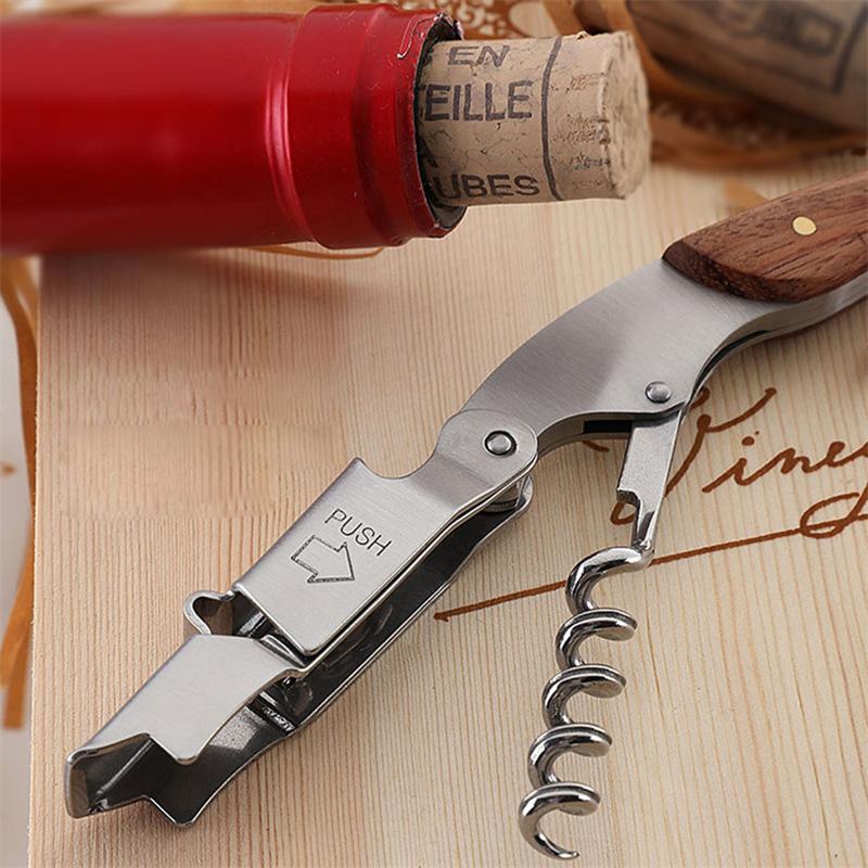 Bottle Opener Wine Corkscrew Professional Bottle Opener and Foil Cutter Stainless Steel Bottle Can Remover For Kitchen Tools