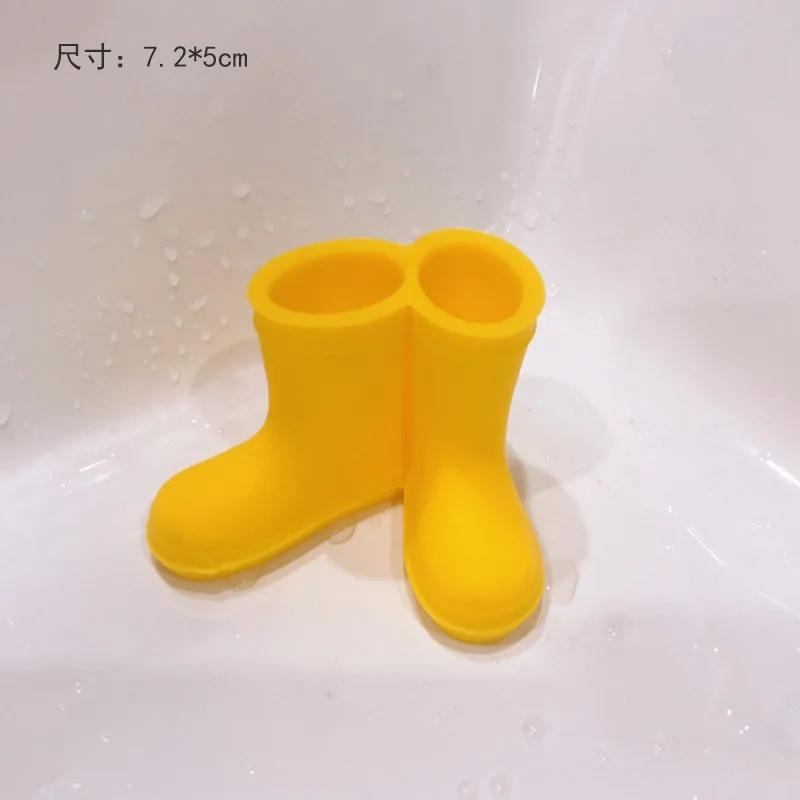 Creative Toothbrush Holder Rain Shoe Shape Storage Silicone Tooth Brush Dispenser Bathroom Organizer Accessories Tools