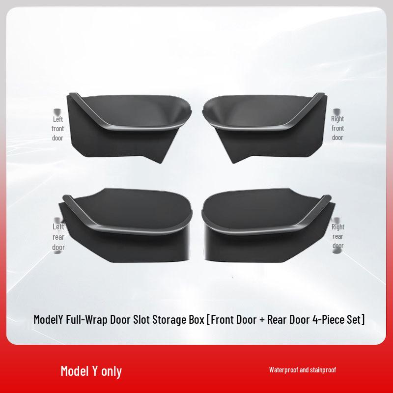 Velour-Padded Protective Liners for Tesla Model 3 Door Compartments