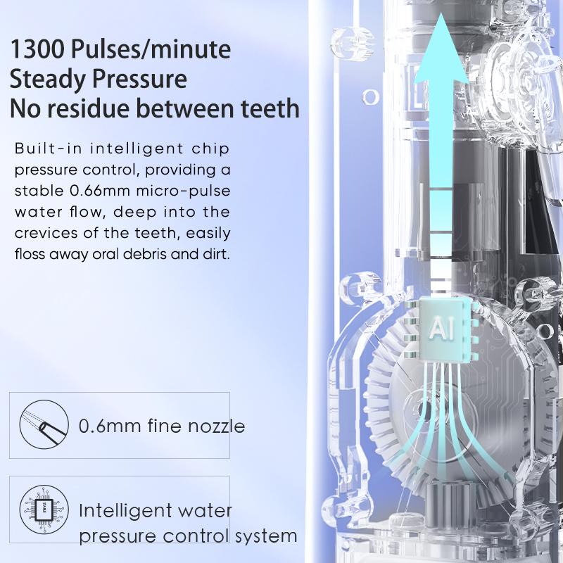 Oral Irrigator USB Rechargeable Water Flosser Portable Dental 4 Nozzles Water Jet Teeth Cleaner