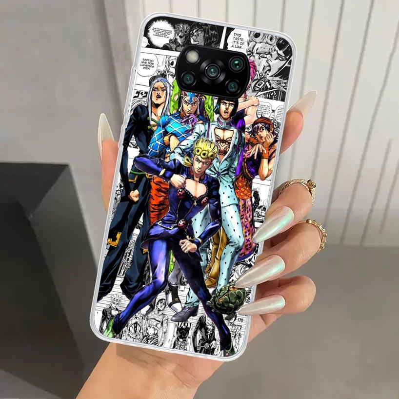 JoJo Bizarre Adventure Golden Wind Phone Case for Xiaomi Poco X5 X6 X7 Pro F7 Ultra M7 Redmi 15 15C 13 13C 12 12C 10 10A 10C 9 9