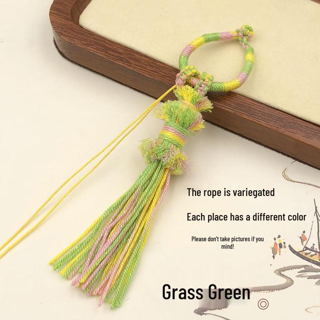 Tibetan Hand-Woven Gradient Cotton Tassel Ring for Hanging Bags and Vehicles